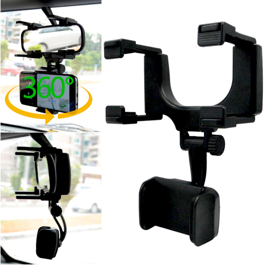 Car Phone Holder Car Rear-view Mirror Mount Phone Holder 360 Degrees