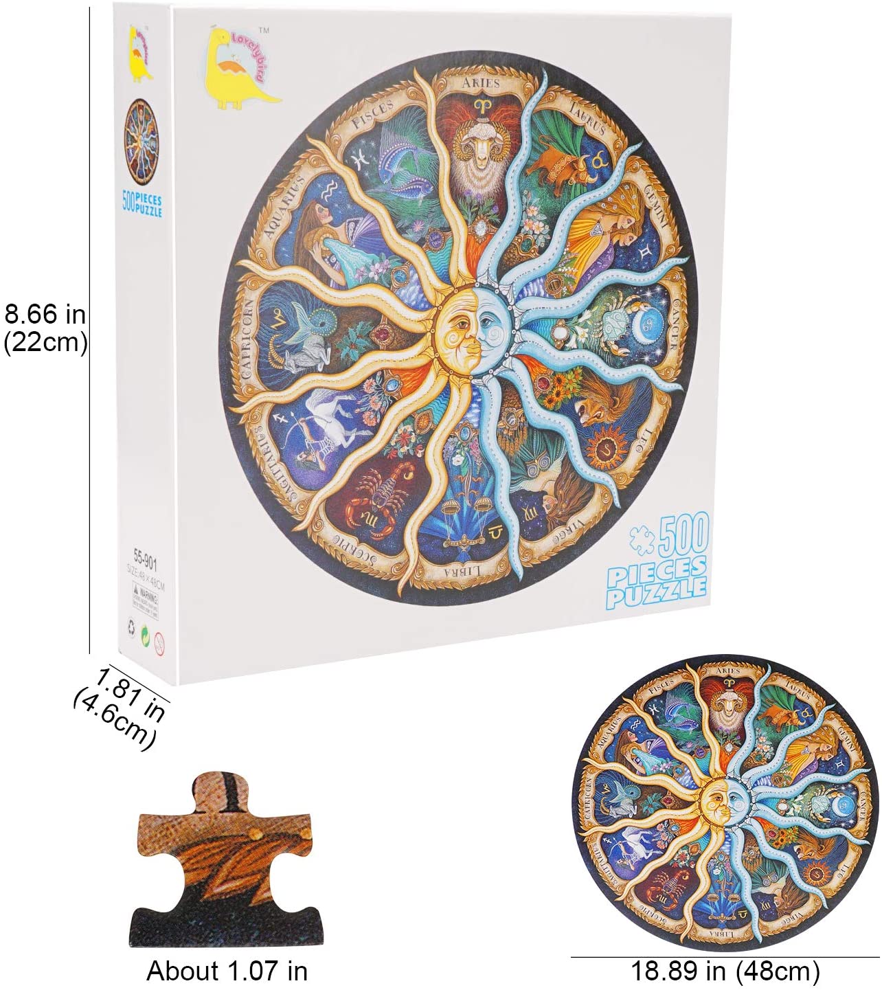 500 Pieces Round Jigsaw Puzzle for Adults and Kids