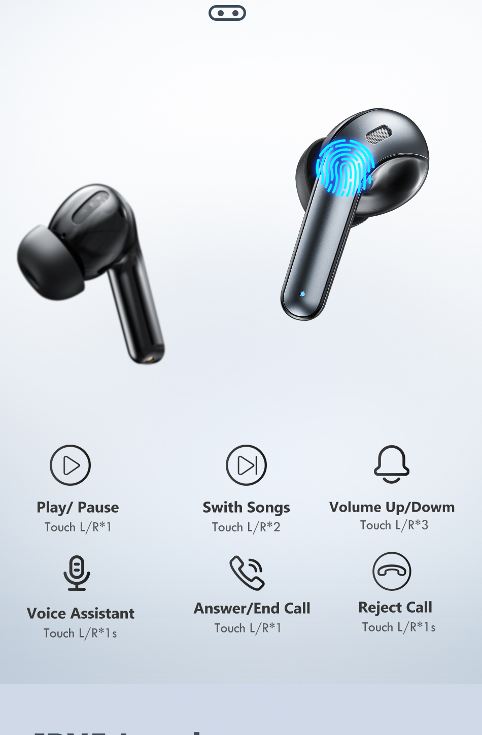 LED TWS Earbuds Bluetooth 5.0 Earphones for Huawei Iphone