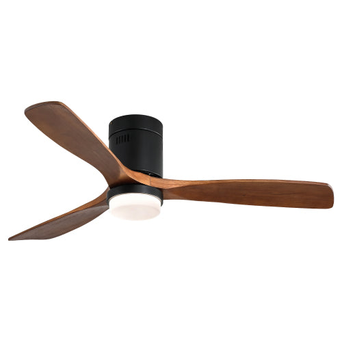 Ceiling Fan With Lights 3 Carved Wood Fan Blade With Remote Control