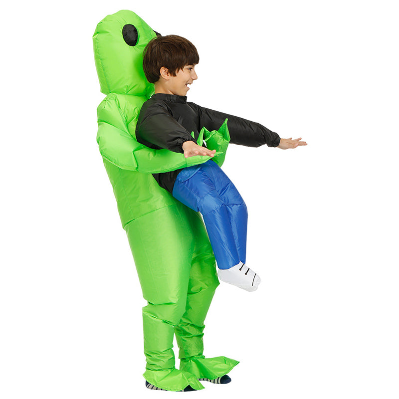 Inflatable Costume Green Alien Kids Party Dress