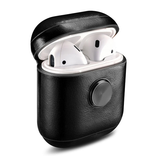 Leather Earphone Case Gyro Box For AirPods Black