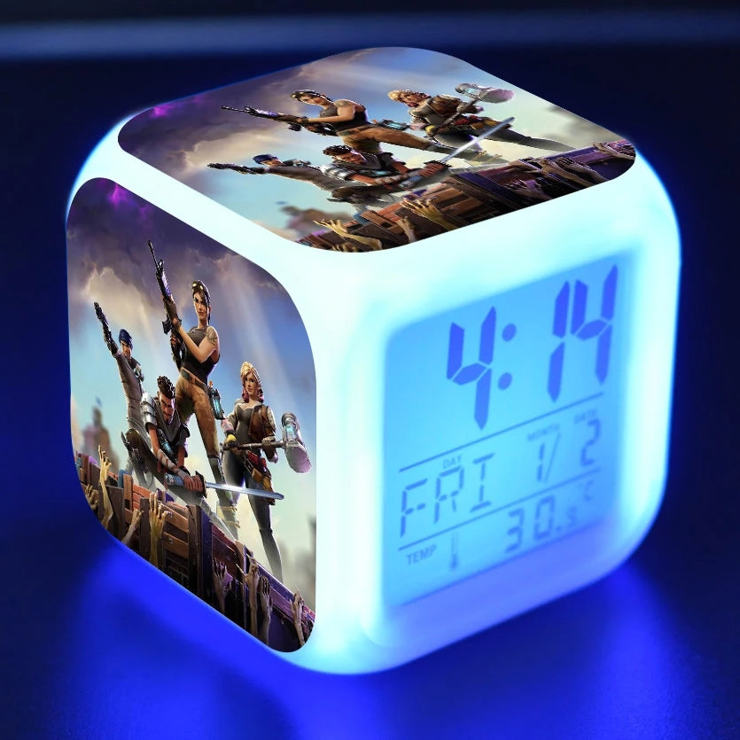 Fortnite Alarm Clock Colorful Flash Touch Lights