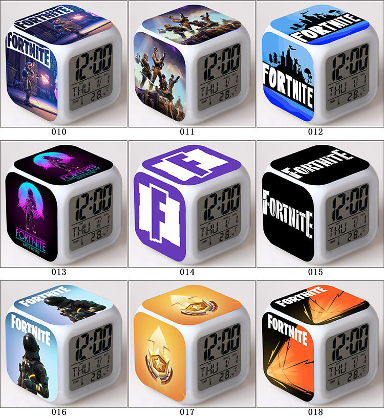 Fortnite Alarm Clock Colorful Flash Touch Lights