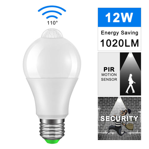 E27 LED Light Sensor PIR Sensor Lamp Bulb