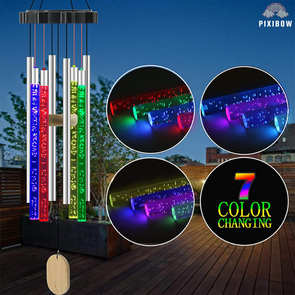 Solar Powered Musical Color Changing Bubble Wind Chime