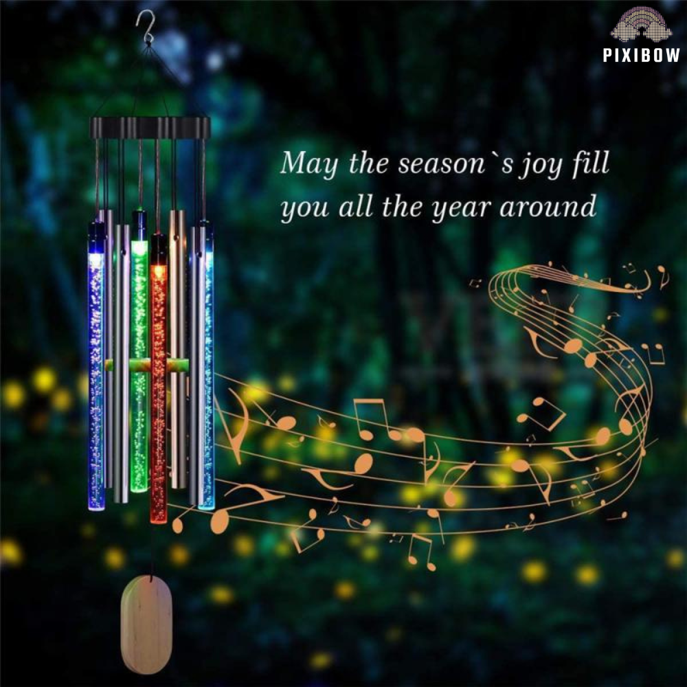 Solar Powered Musical Color Changing Bubble Wind Chime