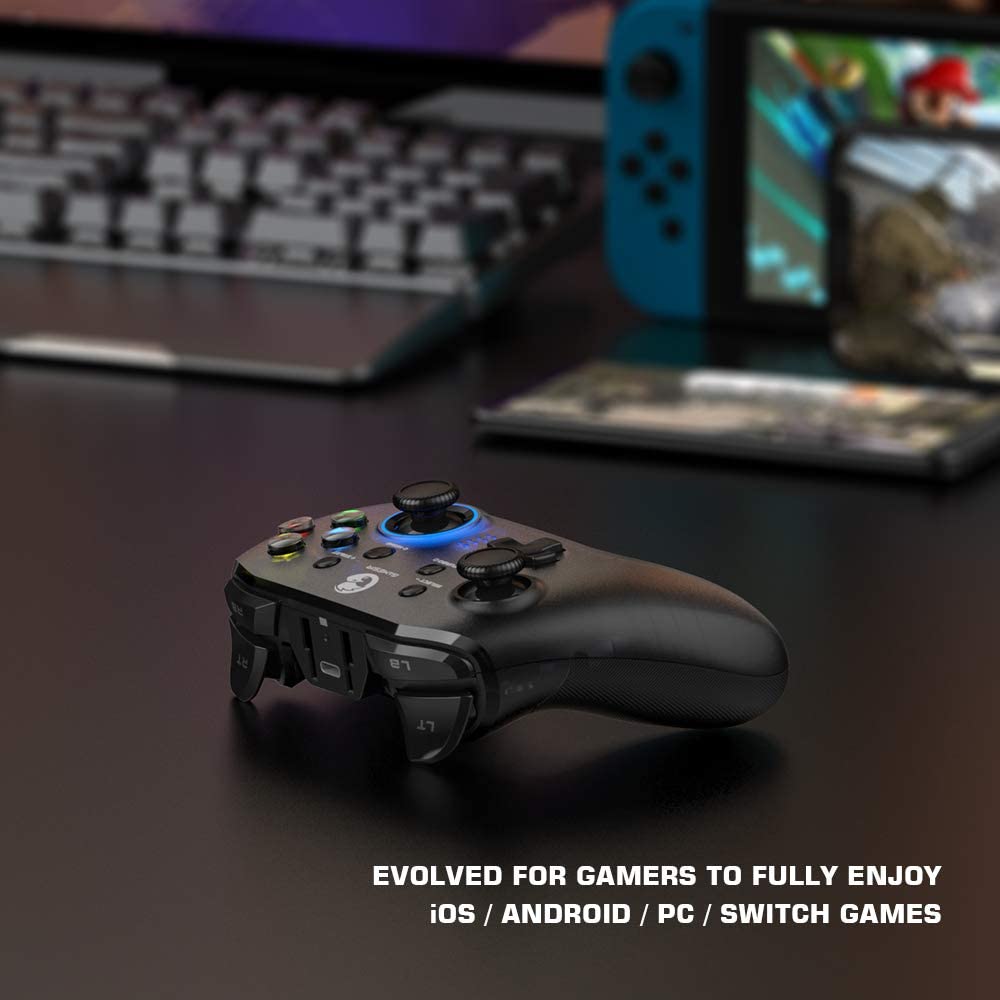 Wired PC Game Controller with LED Backlight with Dual-Vibration Turbo