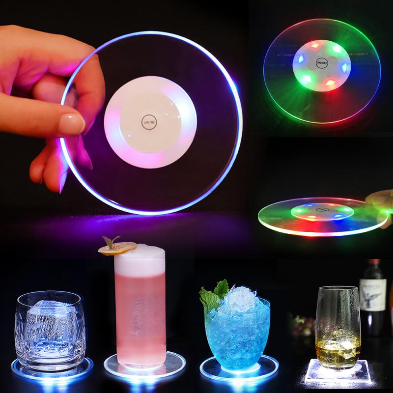 Acrylic LED Light Coaster Cocktail Flash Base - Pixibow