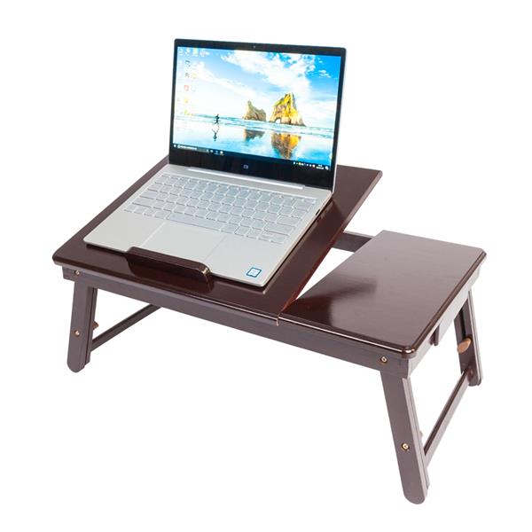 Retro Plain Design Adjustable Bamboo Lap Desk Tray