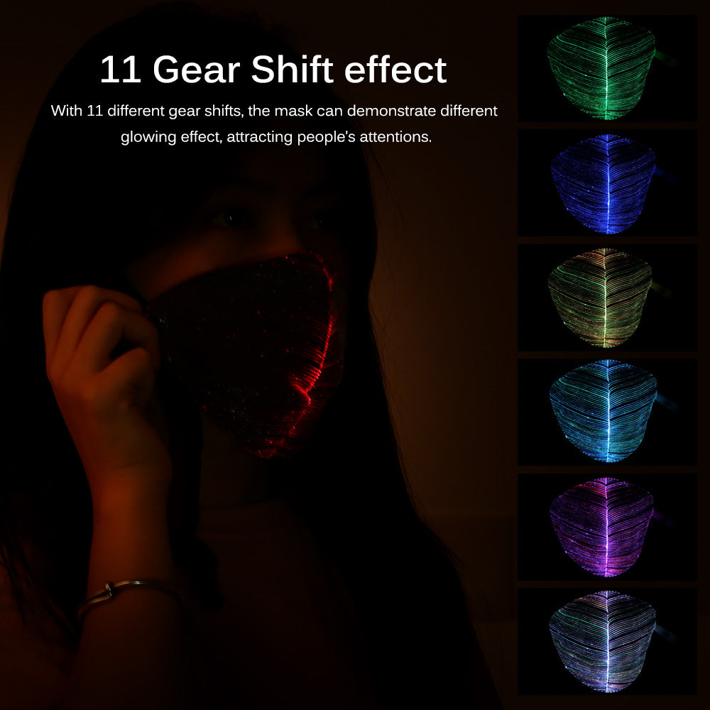 7 Colors LED Dust Rechargeable Luminous Mask - pixibowstore