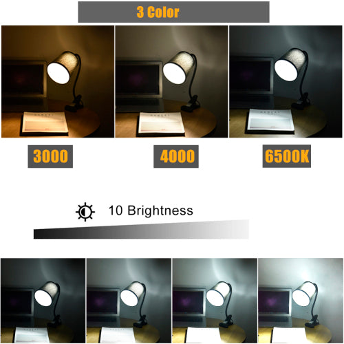 USB Desk Lamp Energy Saving Safe 10 Brightness 3 Colors Temperature